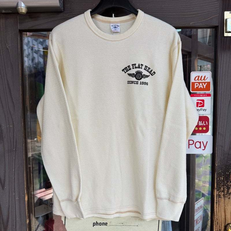 人気アメカジブランド、フラットヘッドのサーマルロンTです。